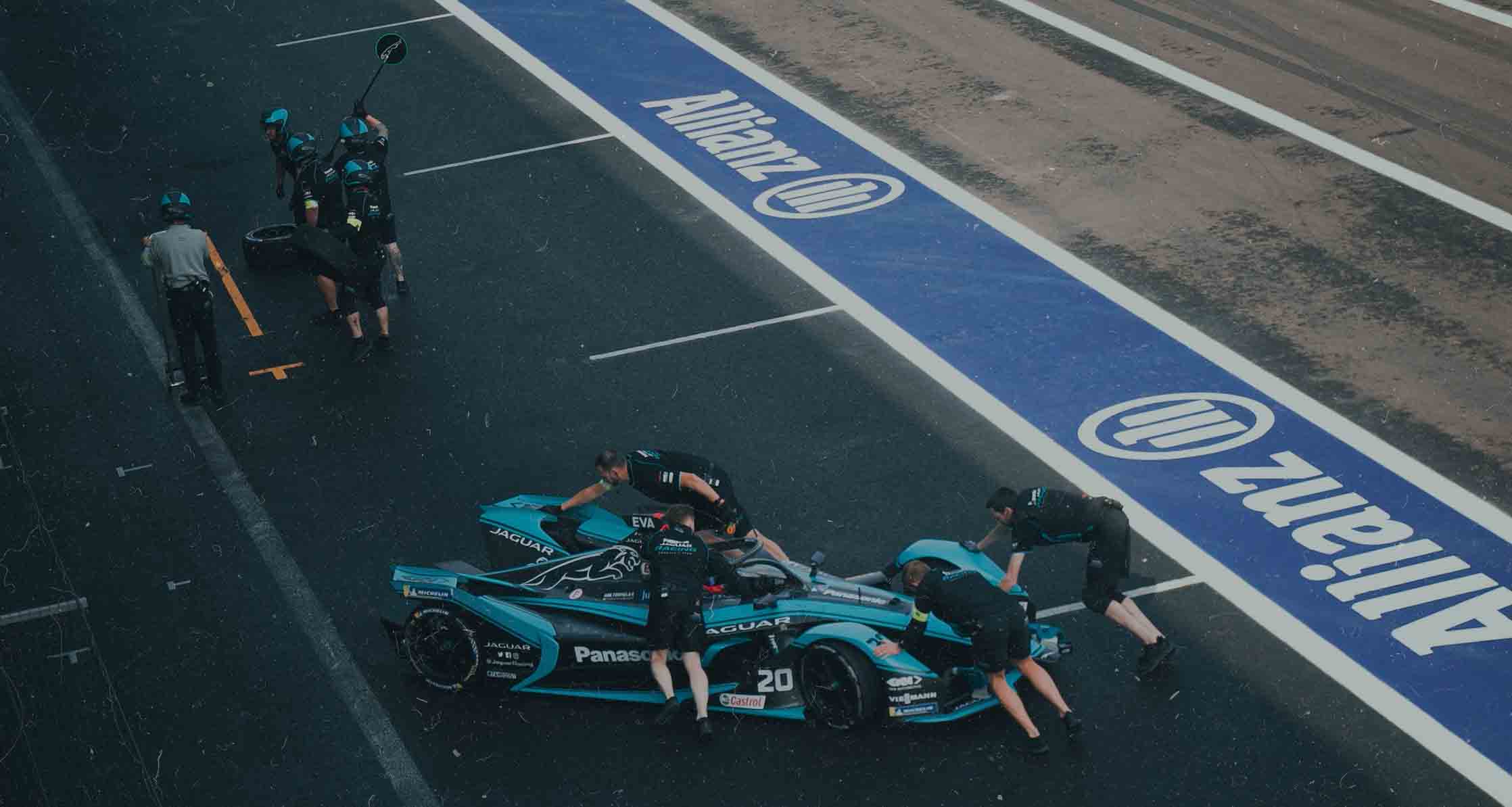 Jaguar TCS Racing team during a Formula E race